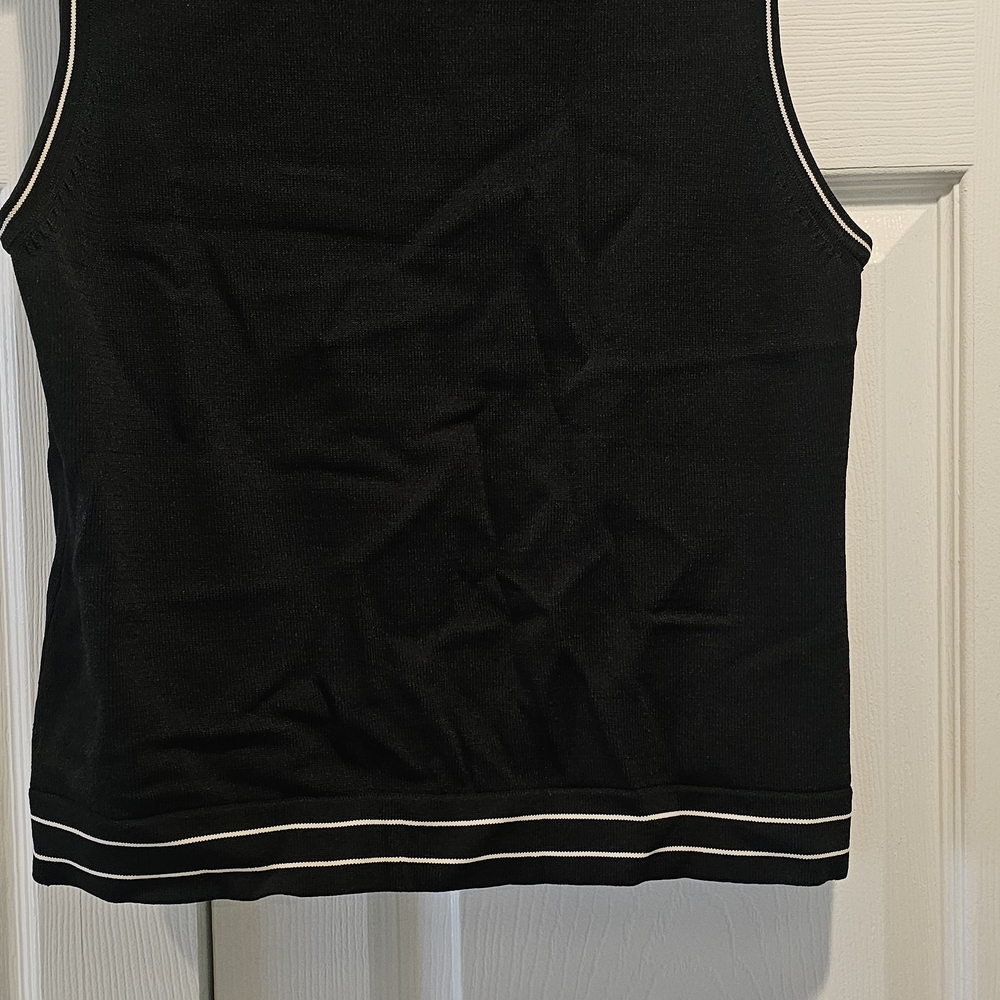 Willi Smith Black and White Fitted Tank Top